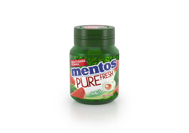 Жевательная резинка Mentos Pure fresh арбуз, 54г - 5 шт. #1