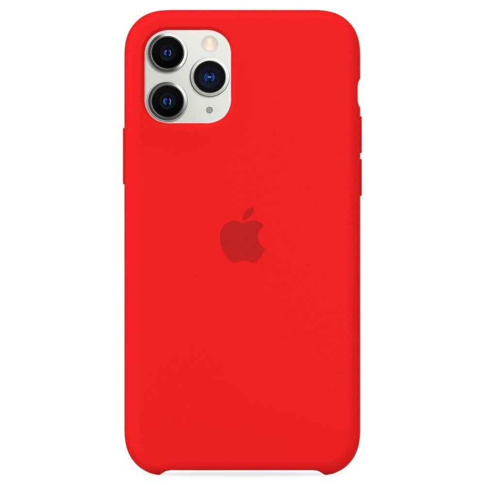 Силиконовый чехол для смартфона Silicone Case на iPhone 11 PRO / Айфон 11 ПРО с логотипом, красный  #1