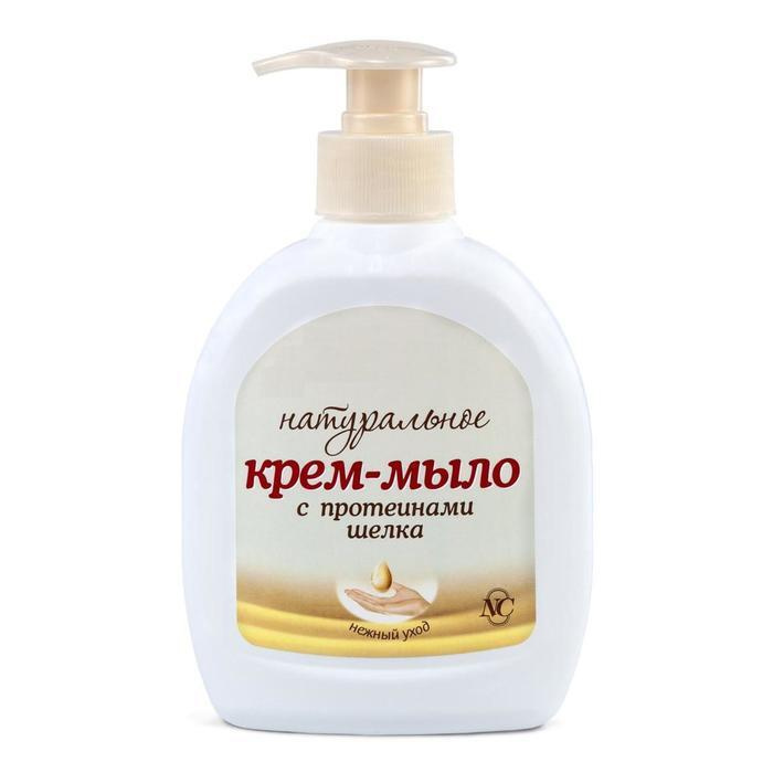Крем-мыло Невская Косметика Натуральное, с протеинами шёлка, жидкое, 300 мл  #1