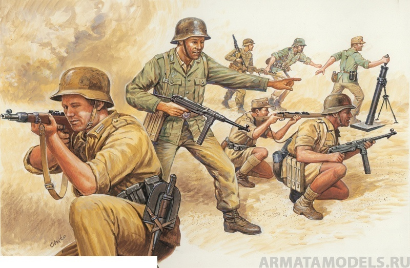 Набор фигурок 6076ИТ Солдатики German Afrika Korps Масштаб 1/72 #1