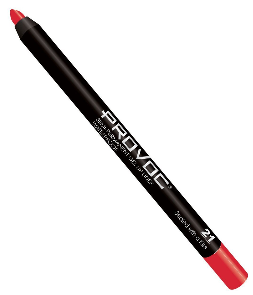 Provoc, Полуперманентный гелевый карандаш для губ Матовый, класcически-красный  #1