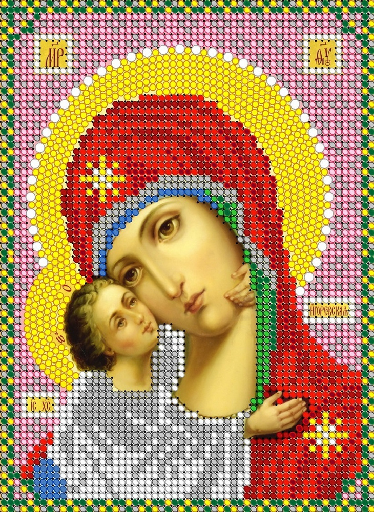 Прсв Богородица Игоревская 12*16см, набор для вышивания бисером, бисер Чехия  #1