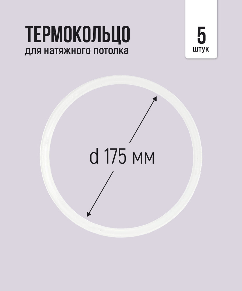 Термокольцо протекторное, прозрачное для натяжного потолка d 175 мм, 5 шт  #1