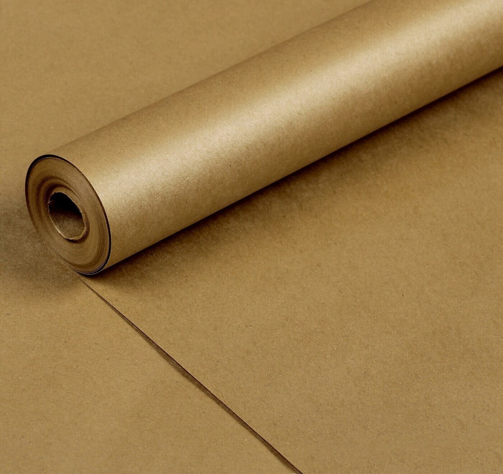 Крафт-бумага экошик с 2-сторонней покраской 0,5*10м, 70 гр.,цвет золотой  #1