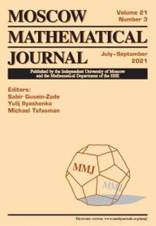 Moscow Mathematical Journal № 3/2021. №3/2021. №3/2021 #1