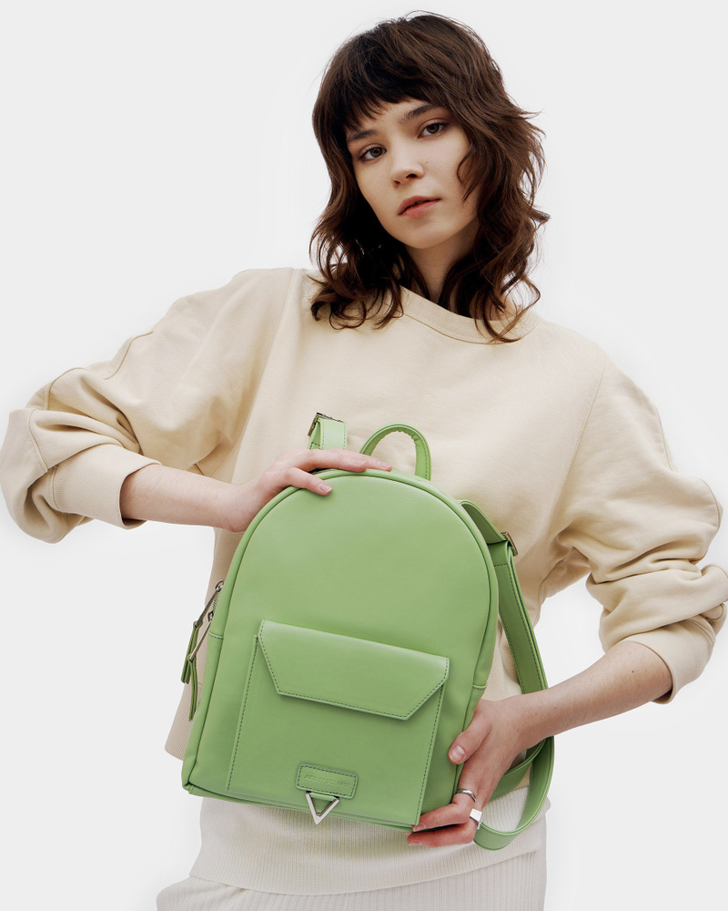 Небольшой городской рюкзак из экокожи, зеленый (127 VENDI S, ARNY PRAHT)  #1