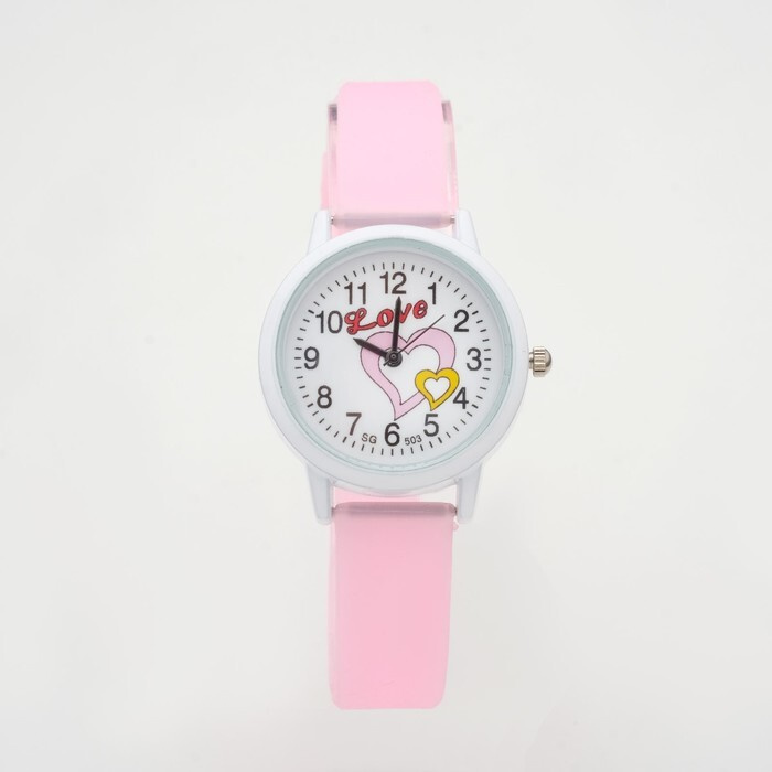 Часы наручные детские Love, d-2.6 см, розовые #1