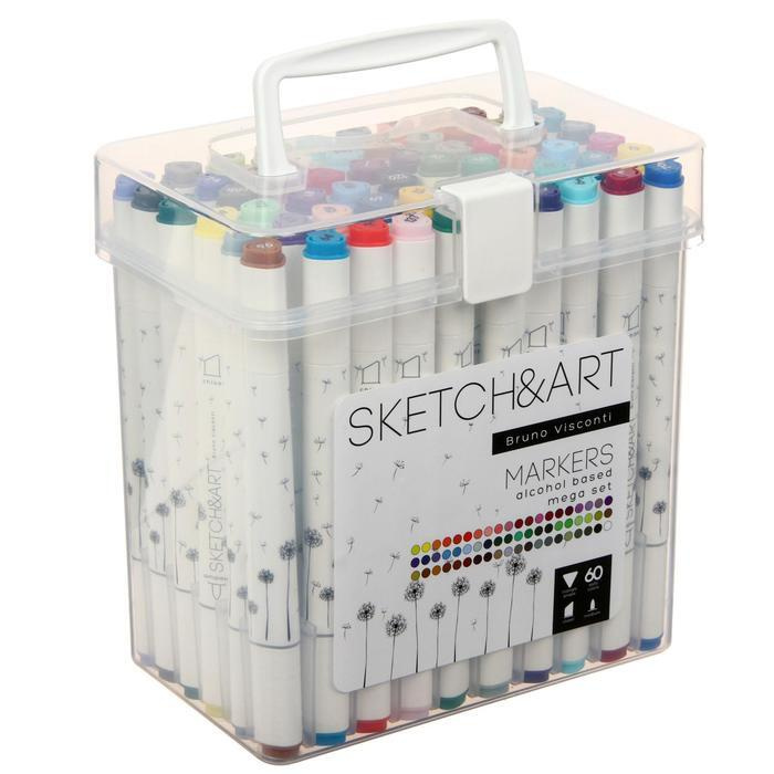 Набор художественных маркеров 60 цветов SKETCH&ART "Мега", в пенале  #1