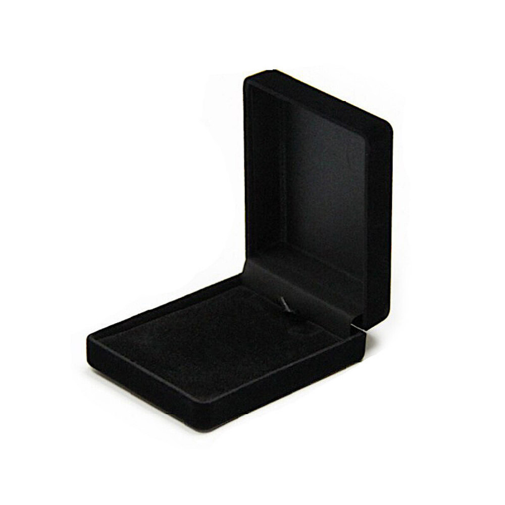 Бархатная подарочная коробка для цепочки с кулоном, чёрная  #1