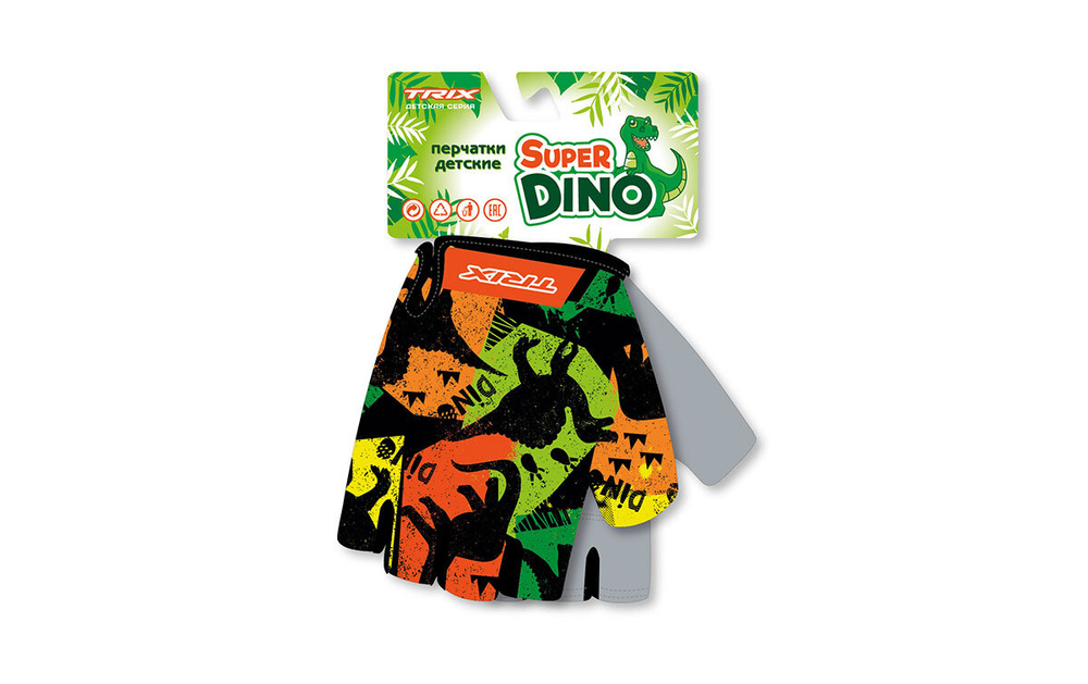 Перчатки TRIX nw Super Dino детские 5XS короткие пальцы дышащая антискользящие  #1