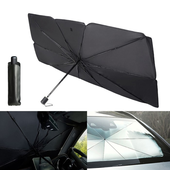 Экран солнцезащитный Cartage на лобовое стекло, зонт, 115x65 см  #1