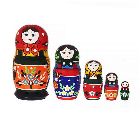 Матрешка Сергиев-Посад 5 в 1 ДИННИ развивающие народные деревянные игрушки для малышей и детей  #1