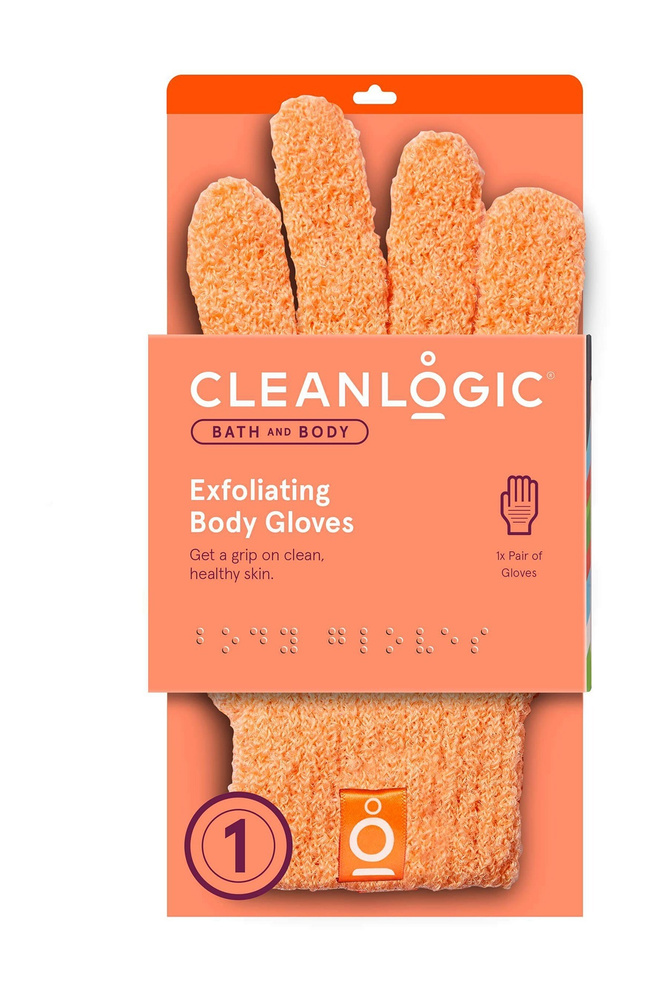 Набор из 2 мочалок-перчаток для массажа и пилинга Cleanlogic Bath & Body Exfoliating Body Gloves  #1