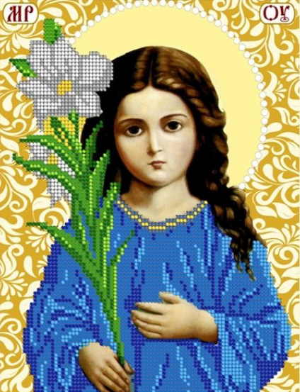 Прсв. Богородица Трилетствующая, 18*23см набор для вышивания чешским бисером "Вышивочка"  #1