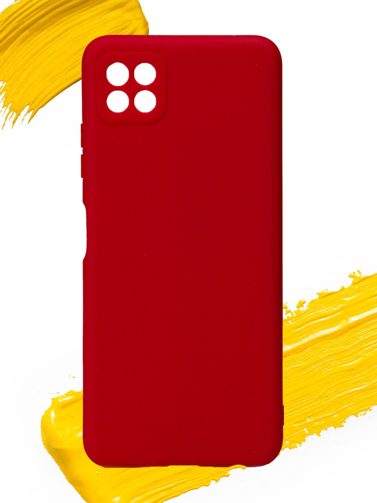 Чехол для Samsung Galaxy A22s / чехол на самсунг а22с матовый красный  #1