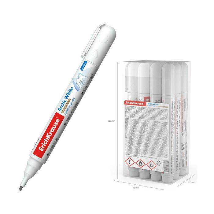 Ручка-корректор ErichKrause Arctic White, 5 мл, с металлическим наконечником, специальная помповая система #1