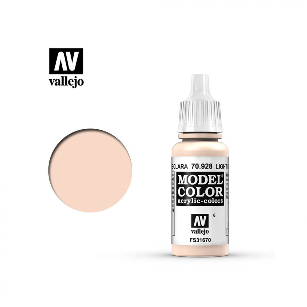 Краска для сборных моделей Vallejo, серия Model Color, номер 70.928 Light Flesh  #1