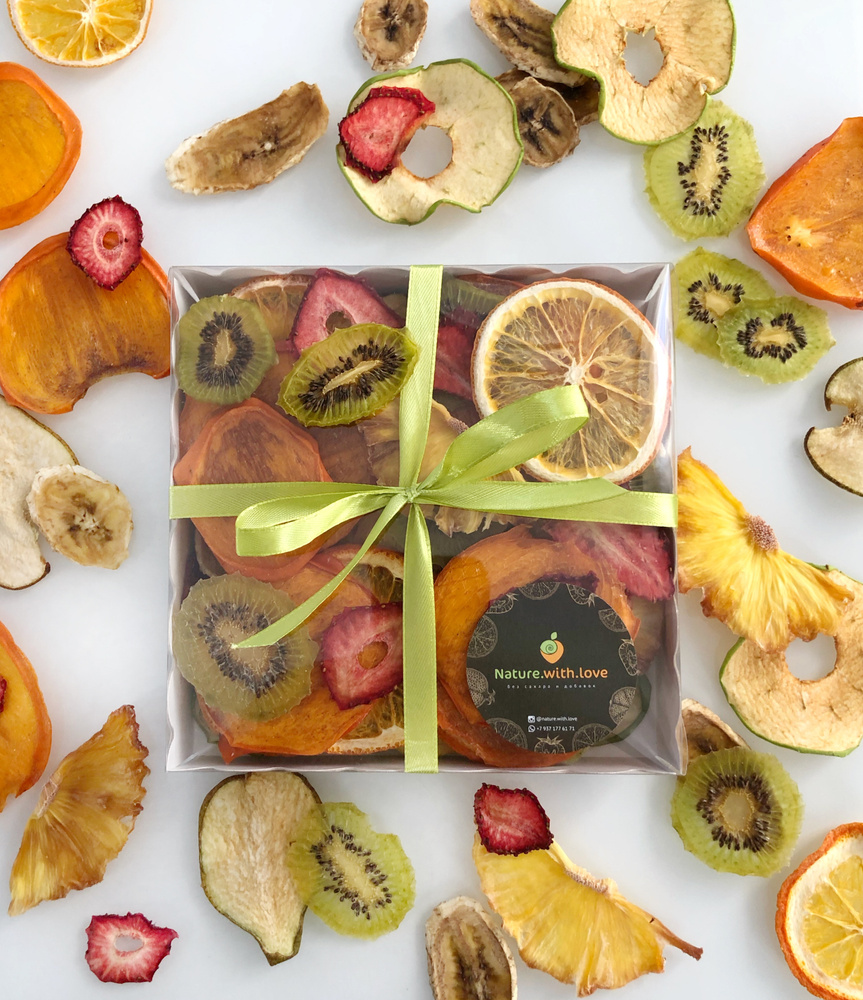 Подарочный набор продуктов "Букет из сухофруктов", Nature with love, 150 г - фруктовые чипсы, сушеные #1