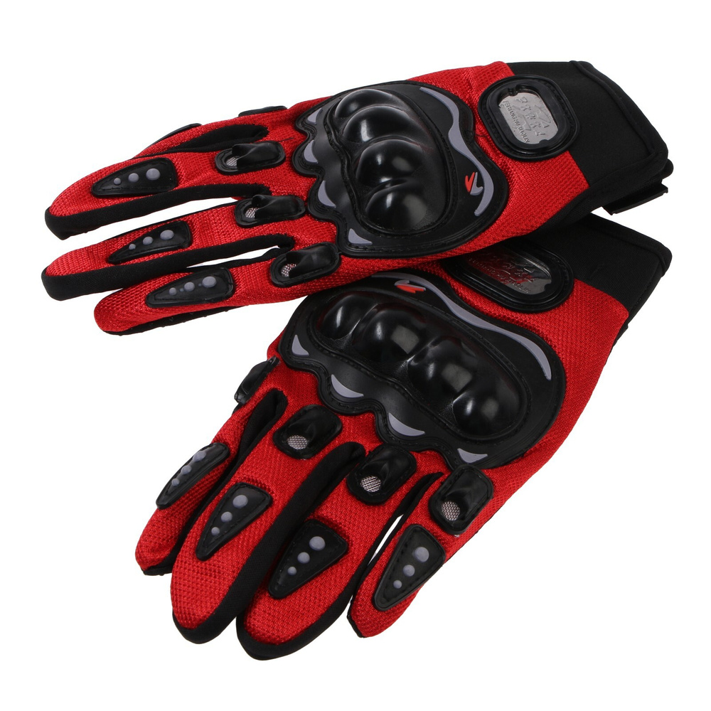 Перчатки для езды на мототехнике, с защитными вставками, пара, размер XL, красный  #1