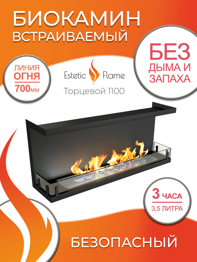 Биокамин Estetic Flame Contour торцевой 1100 для дома и квартиры #1