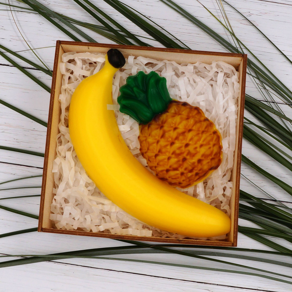 Мыло ручной работы "Банан и ананас" Подарочный набор, набор мыла Выдумщики  #1