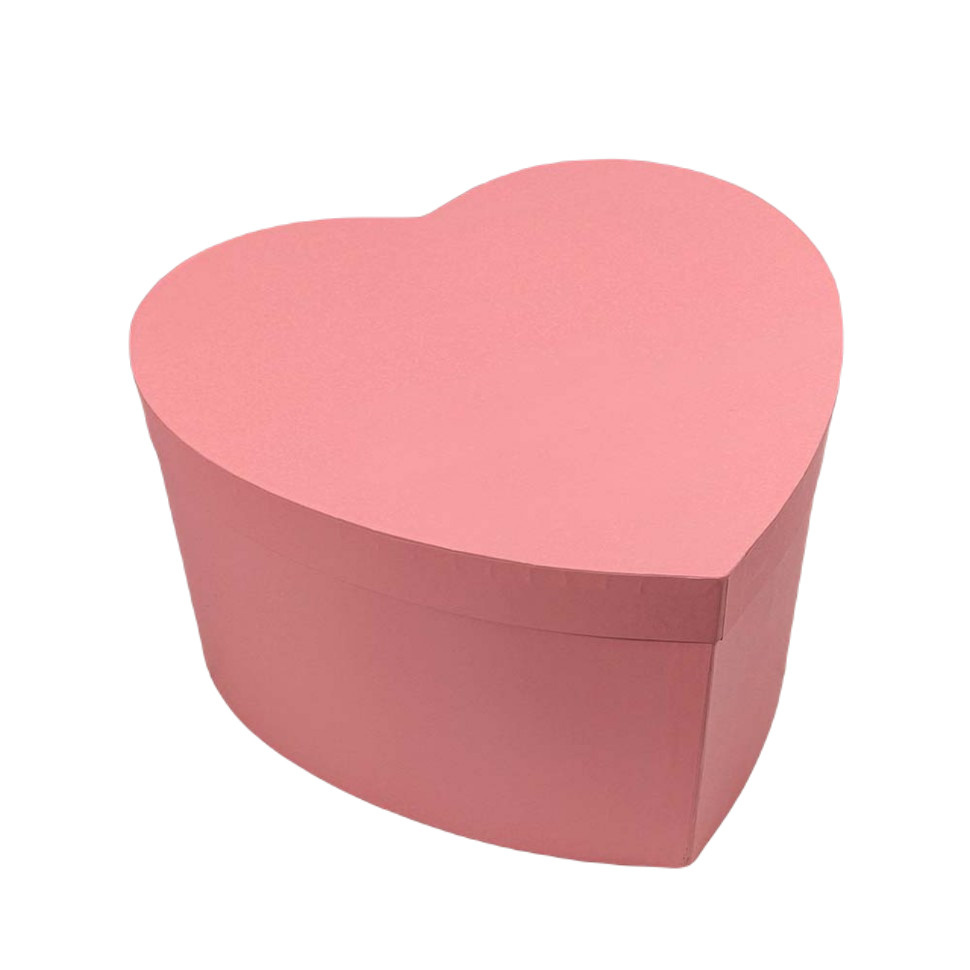 Подарочная коробка сердце 21х20х12, розовая #1