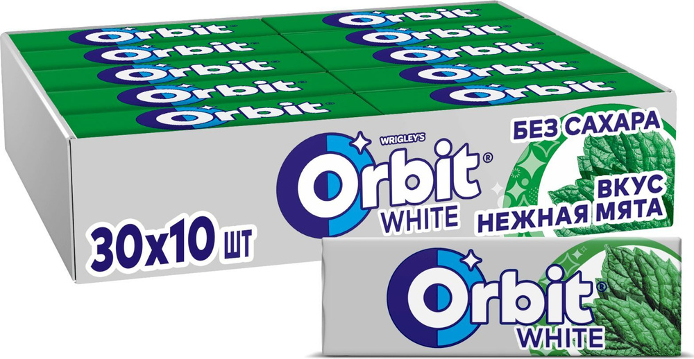 Жевательная резинка Orbit White Нежная мята, без сахара, 30 пачек по 13,6 г  #1