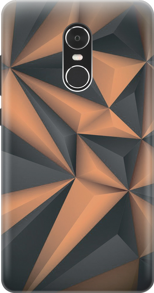 Чехол на Xiaomi Redmi Note 4 / Note 4X (для Сяоми Редми Ноут 4 / Ноут 4Х) силикон с рисунком Черно-оранжевые #1