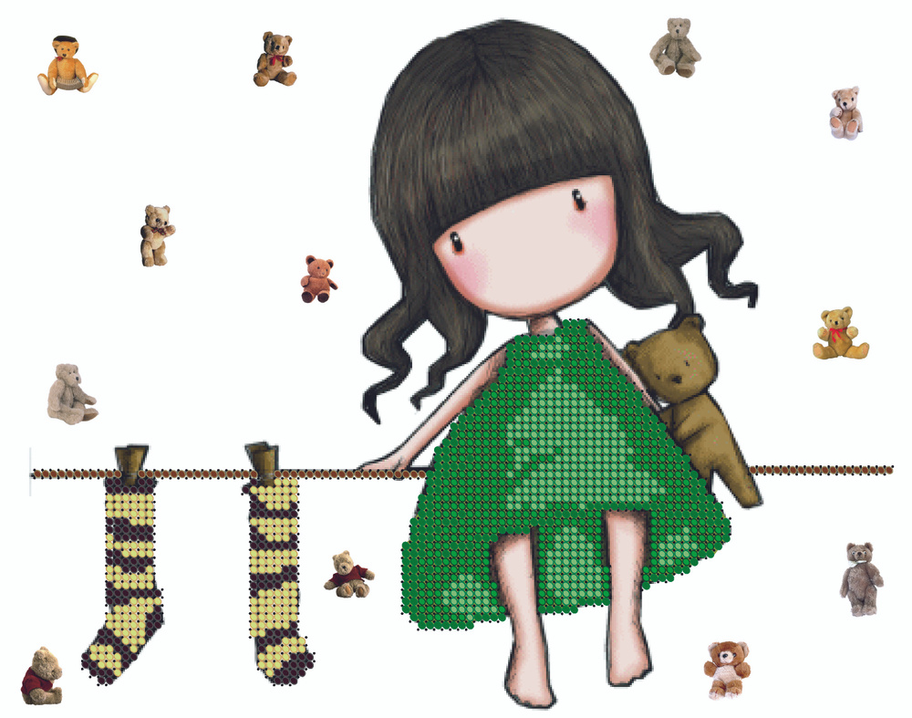 Набор для вышивания бисером Тайвань, Светлица картина Девочка 19х24 см, рукоделие, подарок для творчества, #1