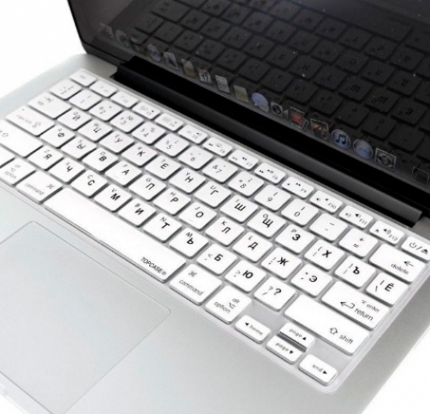 Белая силиконовая накладка на клавиатуру для Macbook Air/Pro 13/15 (US)  #1