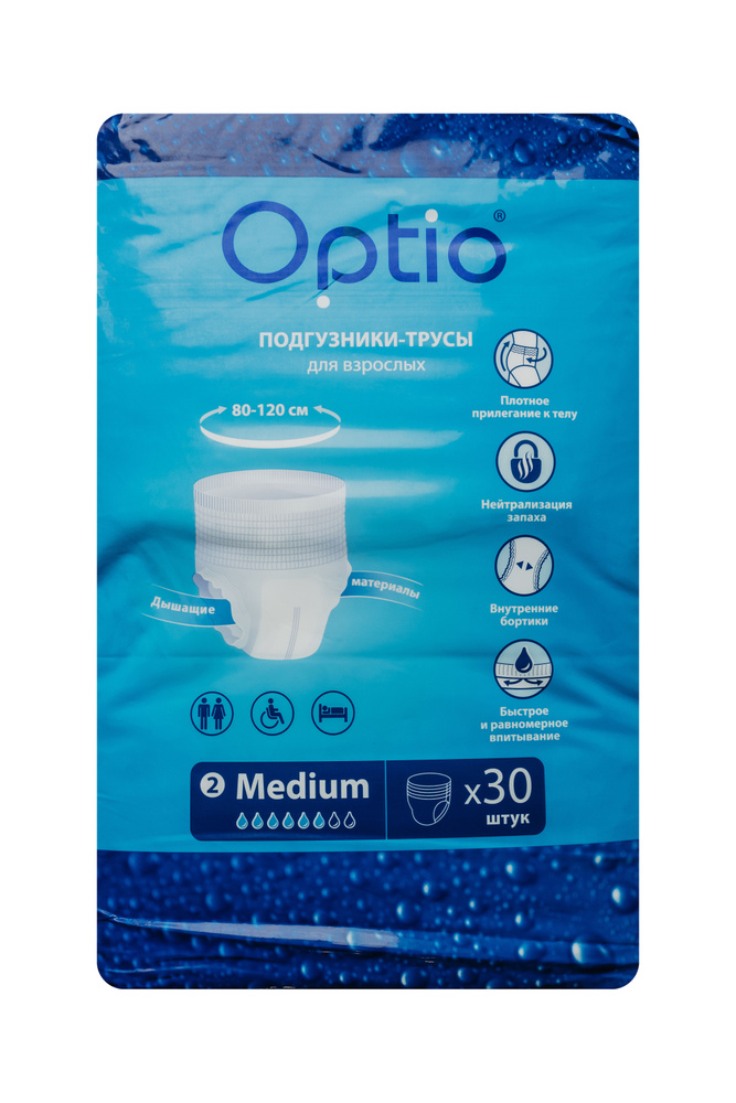 Подгузники-трусы для взрослых Оптио - Optio Soft M (80-120см) х 30 штук ...