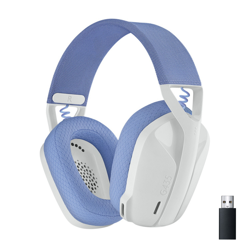 Беспроводные игровые наушники c микрофоном Logitech Wireless Headset G435 белый/сиреневый  #1