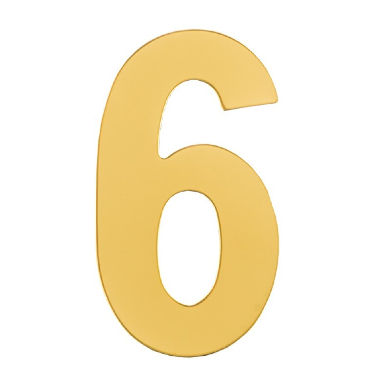 Номер дверной MARLOK Цифра "6", металл, золото (28504) #1