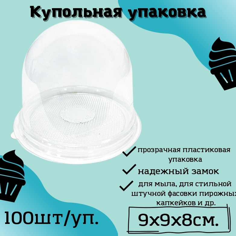 Контейнер (купольная упаковка), дно прозрачное, для продуктов, мыла, кондитерских изделий, сыра, шоколада, #1