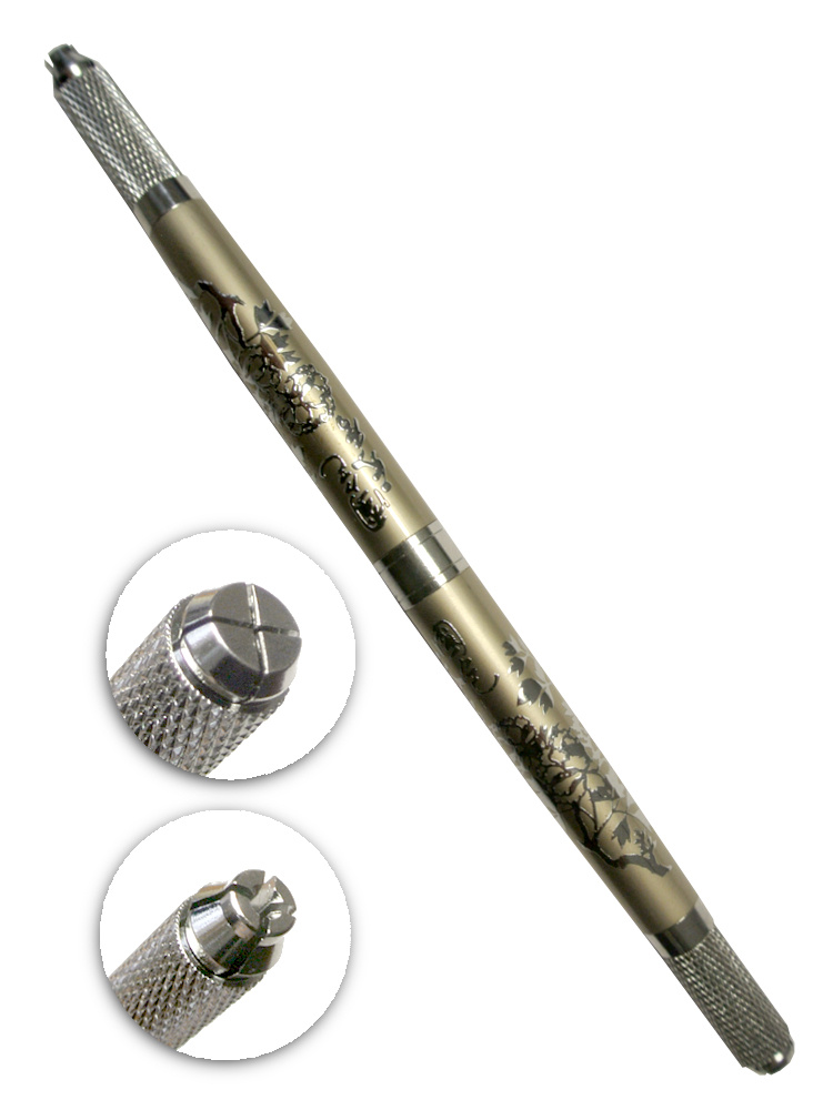 Ручка манипула для микроблейдинга двусторонняя, серебряная  #1