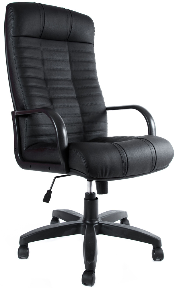Кресло компьютерно офисное для руководителя Атлант Стандарт, кожзам черный  #1