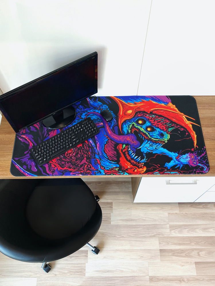 Коврик для мыши игровой RSQ - Limited edition_Hyper beast black, огромный коврик для мыши Gaminng XXXL #1