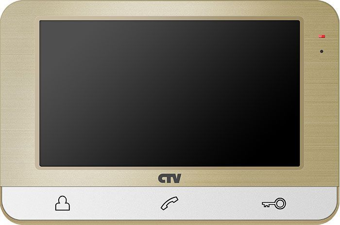 CTV Видеодомофон CTV-M1702 Монитор видеодомофона, 1024x600, 7'', Проводное подключение, Без трубки, золотой #1