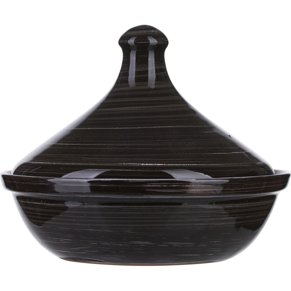 Тажин с крышкой Борисовская Керамика Маренго 500мл, 180х180мм, керамика, черный  #1