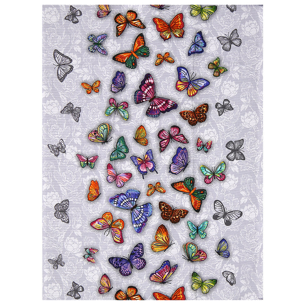 "Бабочки" Полотенце вафельное 50х60см, плотность 176г/м2, хлопок 100 , "Домашняя мода" (Россия)  #1