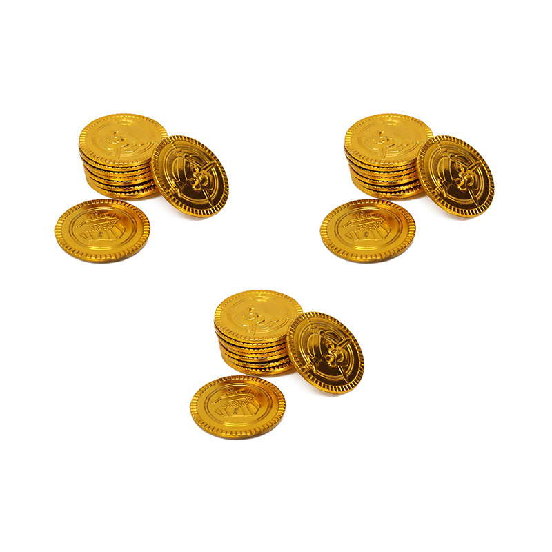Монеты золотые пиратские "Сокровища пирата" пиастры клад (Набор 36 шт.)  #1