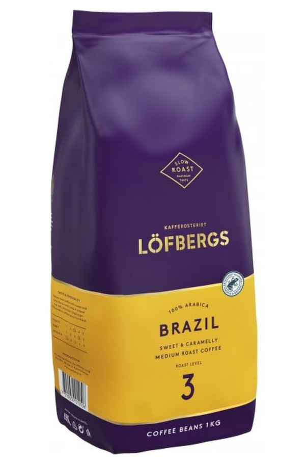 Кофе в зернах арабика Lofbergs Brazil (Обжарка 3), 1 кг. Швеция #1