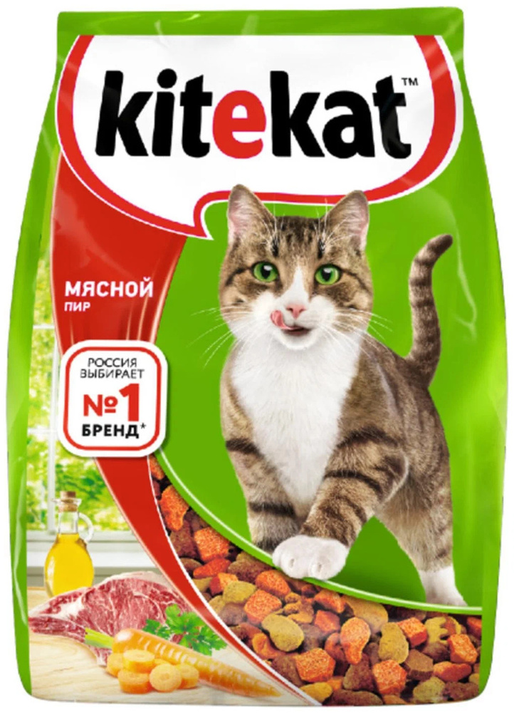 Корм сухой для кошек KITEKAT Мясной пир, 800г, 3 шт. #1