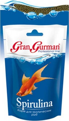 Корм Зоомир Gran Gurman Spirulina с повышенным содержанием спирулины для большинства тропических аквариумных #1