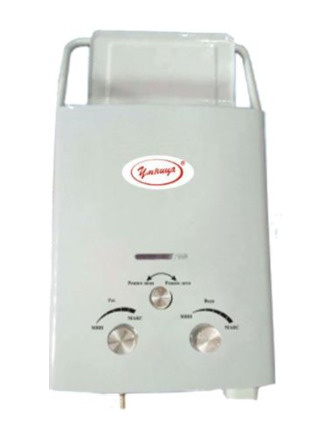 Газовый водонагреватель "Умница" модель ГК-5л/мин, бездымоходная, белый цвет панели.  #1