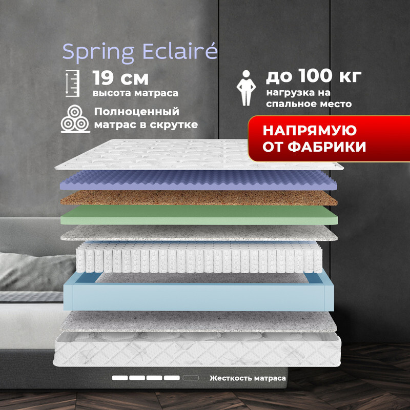 Dreamtec Матрас Spring Eclaire, Независимые пружины, 145х200 см #1