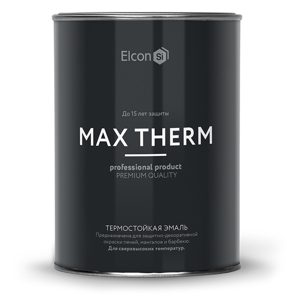 Термостойкая эмаль Elcon Max Therm черная (0,8 кг) 1000С. #1