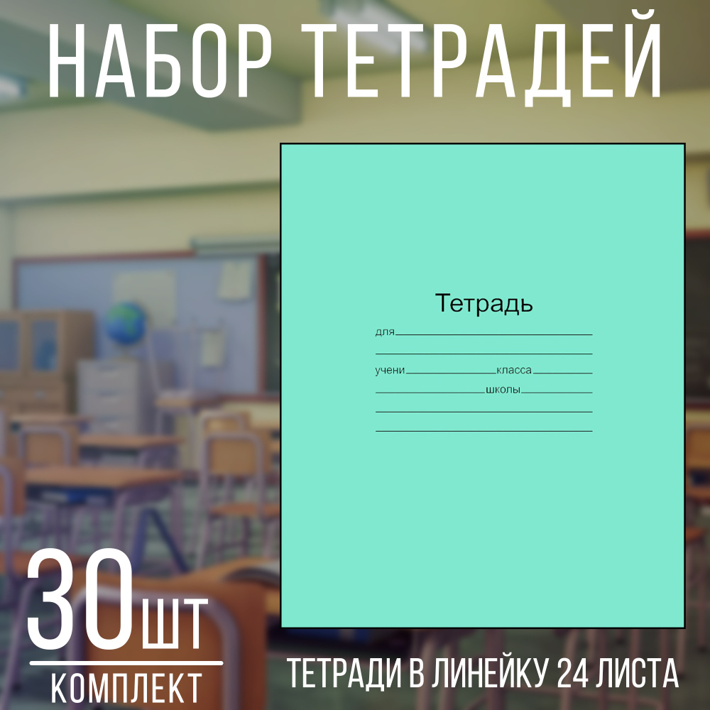 Тетради для школы 24 листа в линейку - тетрадь в линейку 24 листа набор 30 штук  #1