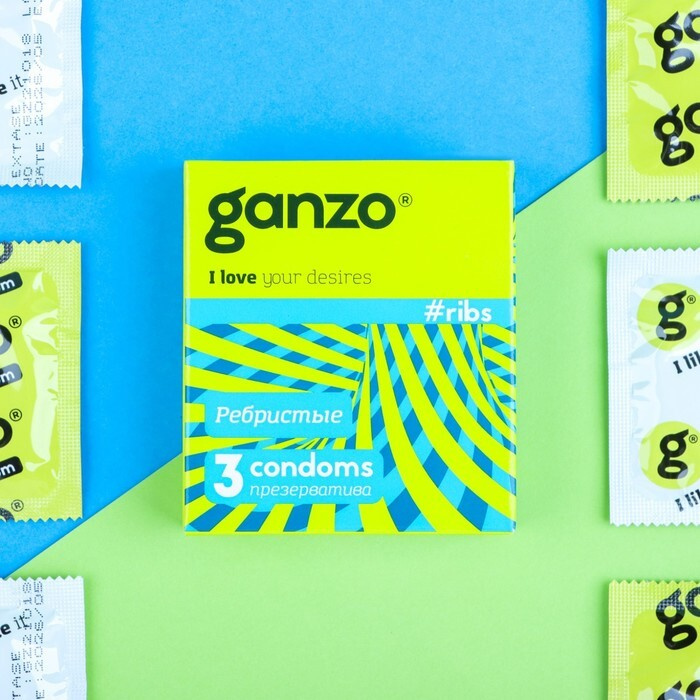 Презервативы Ganzo RIBS, ребристые, 3 шт в комплекте #1