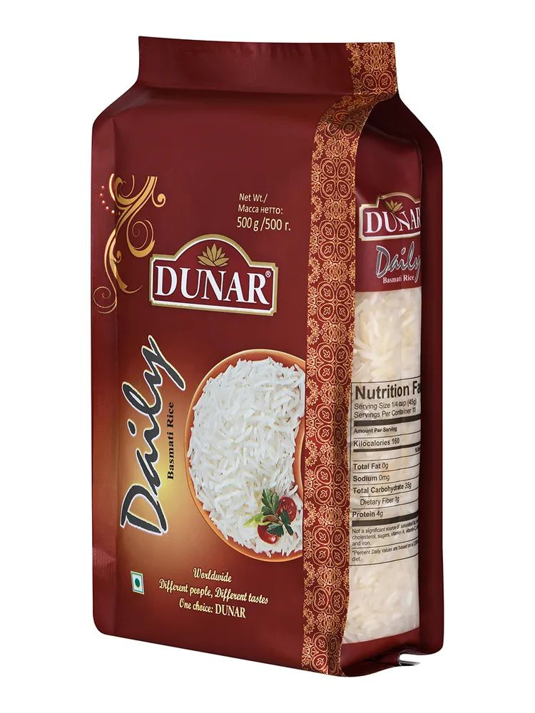 Индийский рис Басмати Дэйли длиннозерный, шлифованный, Dunar Daily, 500г  #1
